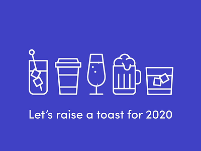 Cheers! 2020 animation cheers fluid glasses toast vector