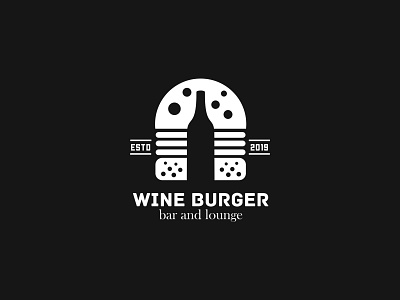 wine burger art branding burger creative design logo wine