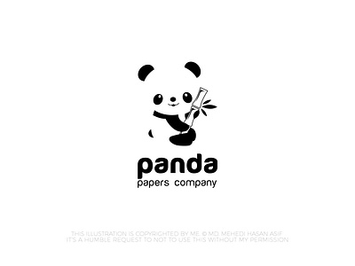 Minimal Panda Logo branding illustration logo minimal negative space logo panda logo vector