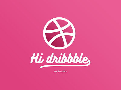 My first shot design dribbble dribbblestyle elegant first design firstshot flat gradient hello hidribbble illustration logo minimal myfirstshot pink typography vector