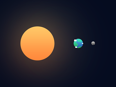 Alignment. clean design gradient illustration lunaeclipse minimal app moon planet planet earth planets smooth space sun vector