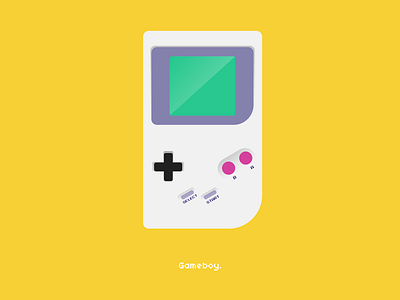 Gameboy Dribble clean creative design dribbble elegant flat flat design game game art gameboy color gaming gmaeboy gradient illustration minimal vector