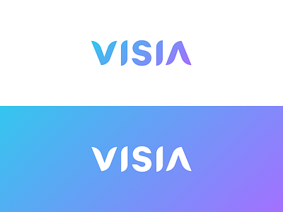 visia branding clean design elegant fly gradient illustration logo minimal typography