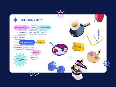 3D Icon set 3d app digital icon set iconography illustration interface product uxui web