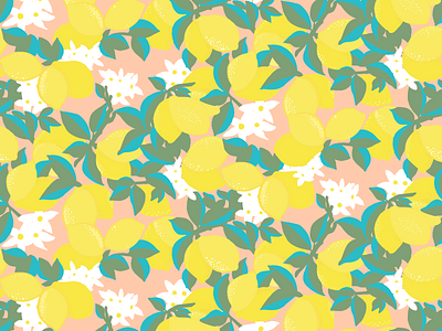Lemon repeat pattern fabric design graphic art illustration repeat pattern surface pattern design textile design