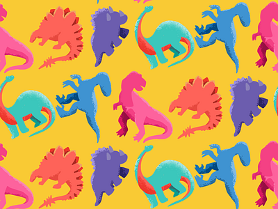 Colorful Dinos repteat pattern