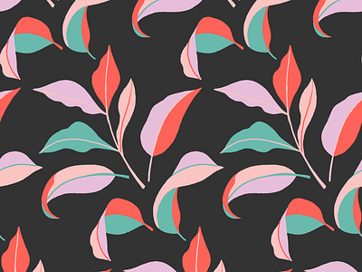 Colorblock Leaves Pattern