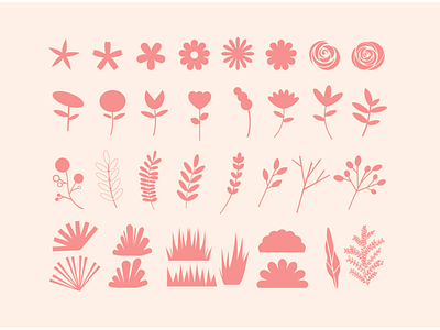 Icons Design - Floral Sunset Collection branding design flat design flat illustration flowers icon icon set icons icons design icons pack illustration logo nature vector artwork