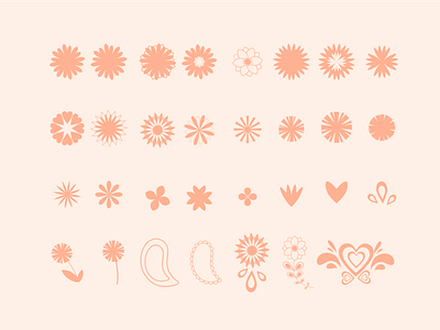 Icons Design - Floral Sunset Collection branding flat illustration flowers icon icons design icons pack icons set illustration logo mandala nature vector artwork