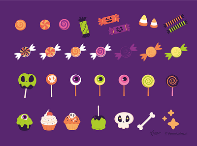 Spooky Treats candy flat illustration halloween halloween illustration illustration vector artwork