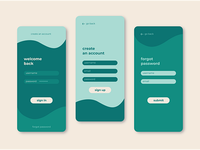 Sign Up / Sign In | DailyUI #001 app design daily ui daily ui challenge dailyui forgotpassword login mobile signin signup ui