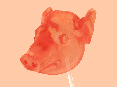 Pig Lollipop animal candy clean design farm food illustration lollipop lollipops pig piggy simple slaughter sweet sweets vegan vegetarian