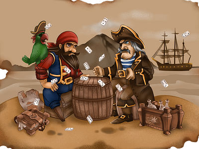 Quarrel between pirates character childrens illustration digital drawing game games illustration play print procreate