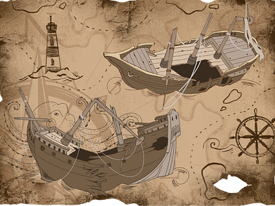 Shipwreck artwork childrens illustration digital drawing game game art games graphic illustration illustration art maps pirate pirate ship pirategraphic play procreate quest