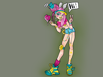 Crazy baby baby character digital drawing girl graphic illustration procreate punk sketch