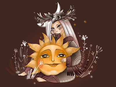 Lullaby for the sun artwork character childrens illustration digital drawing graphic illustration moon procreate sketch sun