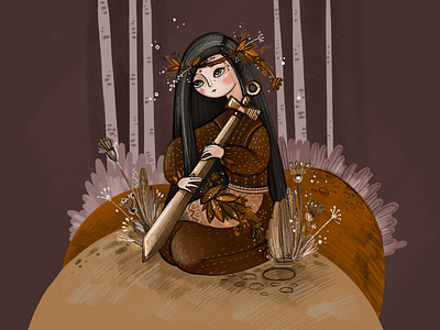 Forest sword artwork character childrens illustration digital digital painting drawing forest girl graphic illustration procreate