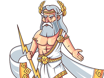 Zeus adventure character design illustration vector zeus