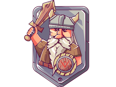 Viking character beard character character design game art horns icon shield slots steel sword viking vikings wood
