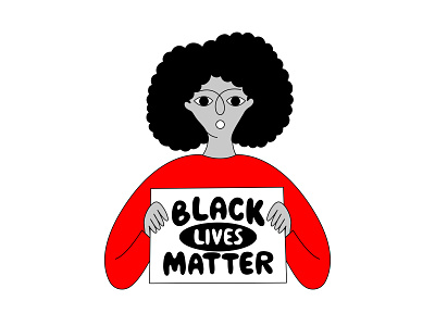 Stop racism. art black black lives matter design doodle girl hand drawn illustration no racism poster design stop racism woman