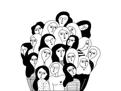 Women Faces art design doodle faces feminism girl illustration lady poster design vector woman illustration