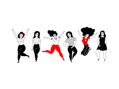 Body Positive art body positive design doodle feminism girl illustration lady love you body plus size poster design vector