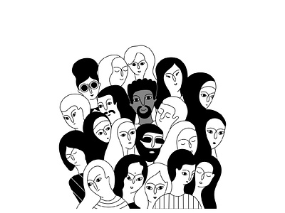 Dribbble art black diversity doodle illustration multicultural people poster design sketch vector