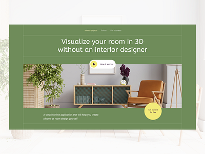 An online application for creating an interior. Website Design design interior typography ui ux website