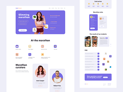 Design concept of a landing page for a sports marathon design fitness typography ui ux website