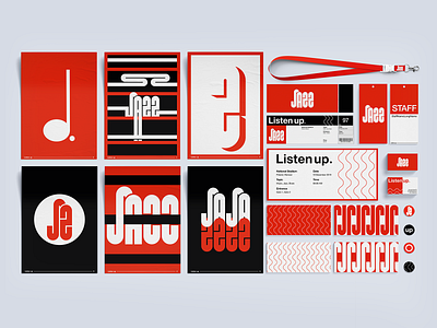 Jazz branding branding design festival festival poster flat identity mark music poster design red symbol