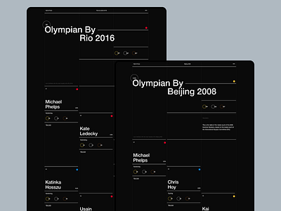 Hall of Fame | Olympic Games black concept dark ui flat interface sketch sport sport ui sports design typography ui uidesign ux web webdesign website