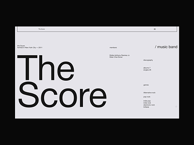 The Score | Website Concept branding clean design flat grid interface the score ui user interface ux web design website