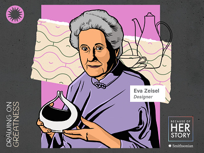 Eva Zeisel - American Women's History Book art design digital art education history illustration illustrator portrait poster procreate women