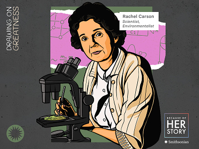 Rachel Carson - American Women's History Book art design digital art education history illustration illustrator portrait poster procreate women