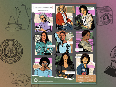 American Women's History Poster - Smithsonian art design digital art education history illustration illustrator portrait poster procreate women