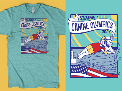 2021 Summer Canine Olympics animal art digital art dog event illustration illustrator procreate summer tshirt
