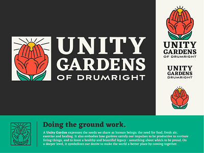 Unity Gardens Branding - Logo Design branding design digital art garden graphic design illustrator logo non profit outdoors