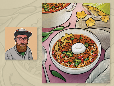 Michael's Spicy Chili art design digital art drawing food illustration illustrator meal nonprofit portrait procreate