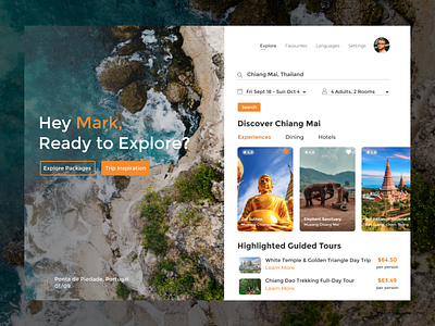 Trip Planner Landing Page design travel ui