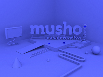 Musho casa creativa 3d art blender logo design motion graphics