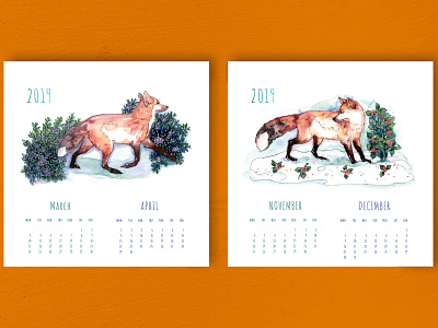 Calendar 2019 design illustration
