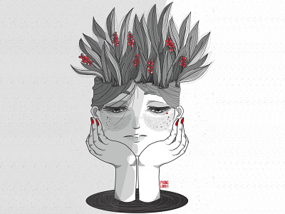 RED# _ Sadness illustration
