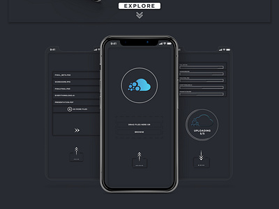 Drag & Drop File Upload I UX animation app art design graphicdesign icon ios minimal mobile response responsive ui uiux upload ux vector