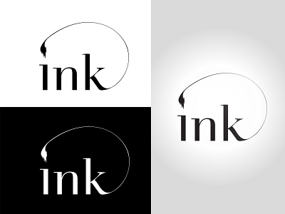 iNk branding creative design flat icon identity ink logo minimal simple type typography vector