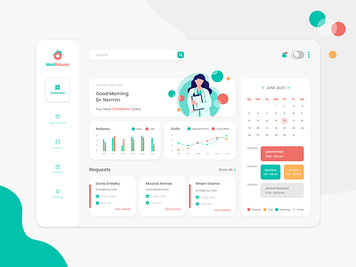 Clinic Dashboard clinic dark dashboad dashboard app dashboard design dashboard ui design doctor doctor app illustration light patient ui uidesign uiux user experience userinterface webdesign website design