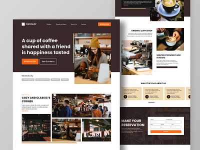 Coffeshop Landingpage Design branding coffeshop website front end design ui ui coffeshop ui design uix design visual design web design website design