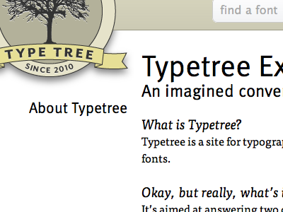 About Typetree brown typetree typography