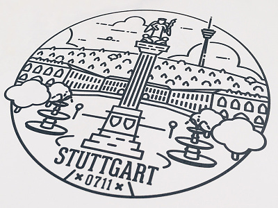 Love letter to Stuttgart. germany illustration minimal print simple stuttgart