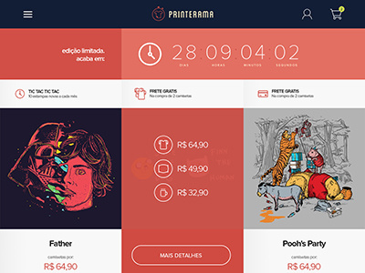 Printerama - Header bleez countdown e commerce ecommerce header magento tshirts ui ux