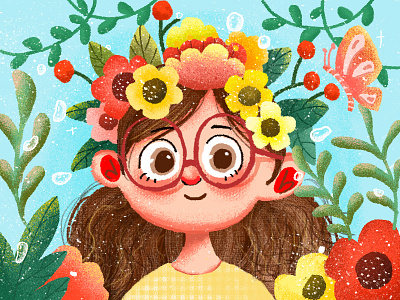 summer app design girl illustration illustrations ui